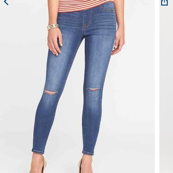 pull on distressed jeggings